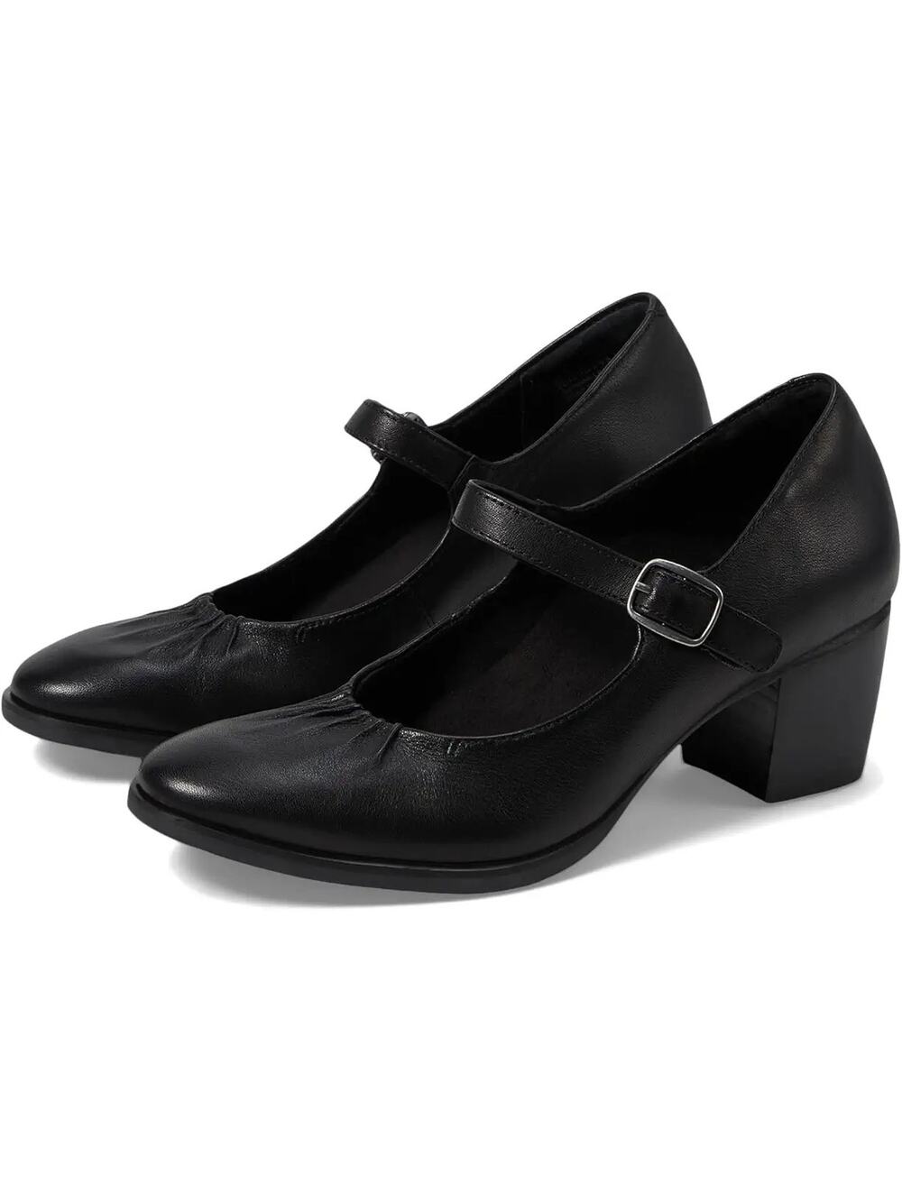 Aetrex Womens Sara Mary Jane Pumps EU 36 US 6-6.5 Black Leather Heels NIB